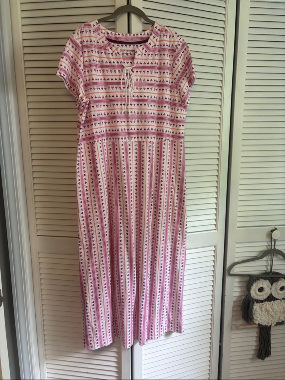Pink & White Striped Boho Maxi Dress
Stan Herman with slits. 100 percent cotton.